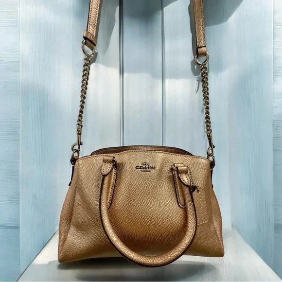 Coach #F29665 Mini Sage Carryall Satchel Handbag Rose Gold - Picture 12 of 14